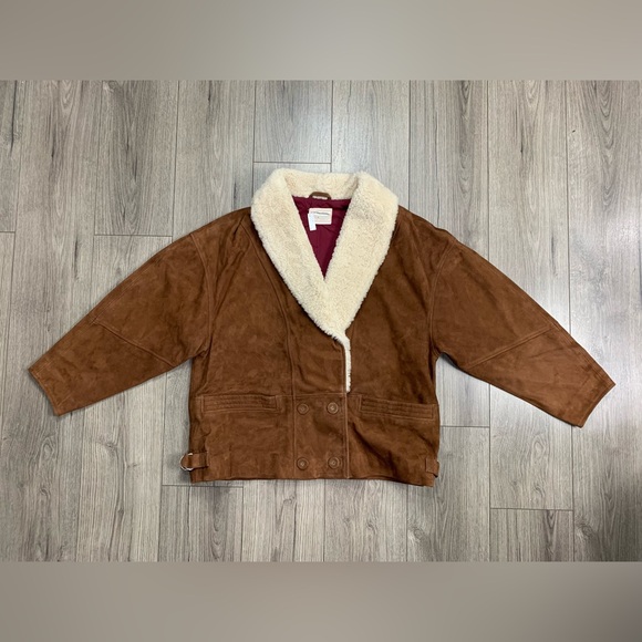 Free People We The Free Bandana Shearling Jacket NWOT Sz M - Picture 5 of 16